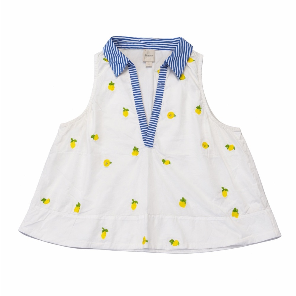 Anthropologie Maeve Lemon Sleeveless Swing Popover Top